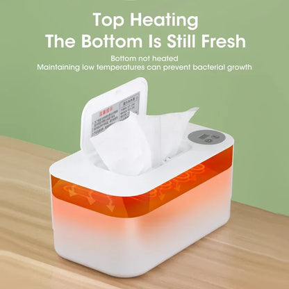 Portable Baby Wipe Warmer 2-in-1 Heated Towel Dispenser with LED Display Heating Box for Home Car Travel Accessories