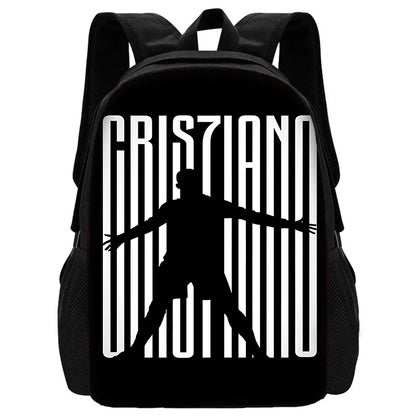 Child School Football R-RonaldoS CR7 Backpack with Lunch Bags ,Pencil Bags ,School Bags for Boys Girls Best Gift