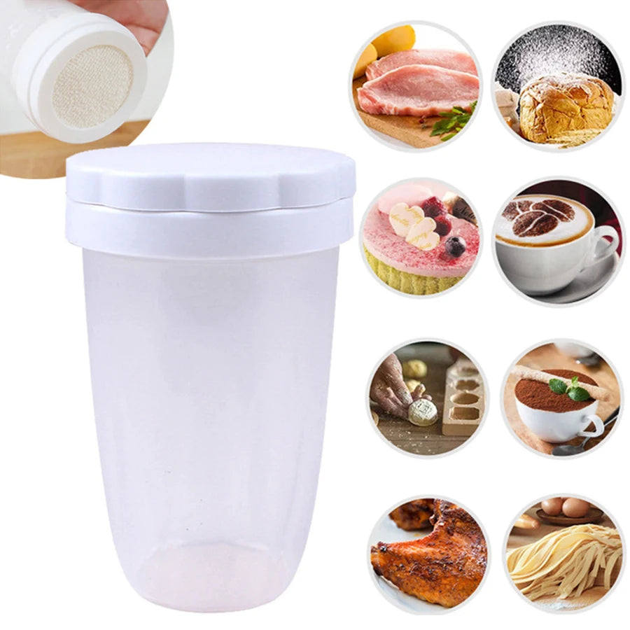 Kitchen Powder Sugar Shaker Duster for Home Baking Flour Dispensing Tool with Lid Baking Accessories