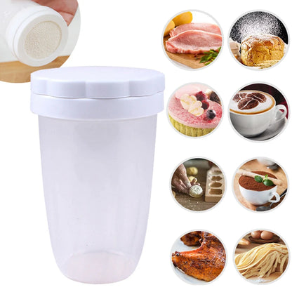 Kitchen Powder Sugar Shaker Duster for Home Baking Flour Dispensing Tool with Lid Baking Accessories