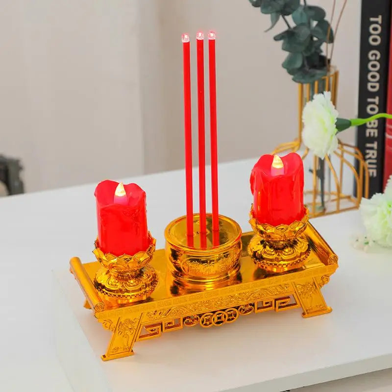 Realistic Led Prayer Candle With Smokeless Swinging Wick Simulation