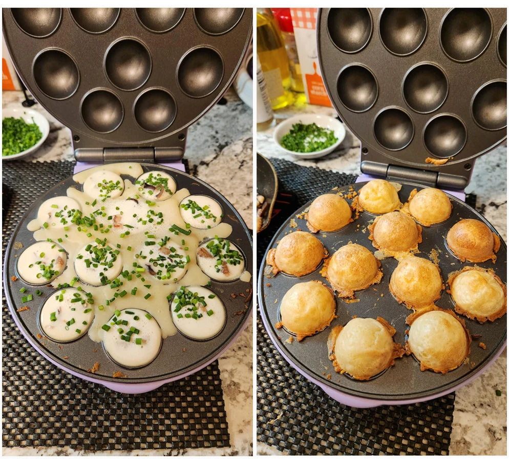 14 Hole Electric Cake Pop Maker Takoyaki Maker Pop Cake Waffle Machine Non-Stick Coating Egg Cake Oven Pancake for Kids Birthday