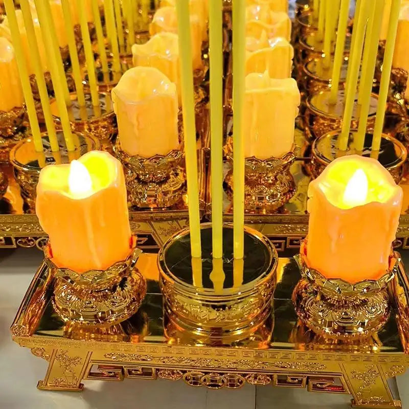 Realistic Led Prayer Candle With Smokeless Swinging Wick Simulation