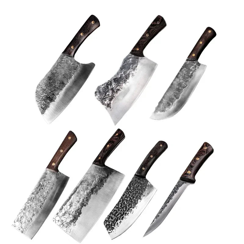 5CR15 Handmade Chopping Cleaver Butcher Knife High Carbon Steel Kitchen Chef Knife Sets Forged Blade Cooking Knives Set Cleaver