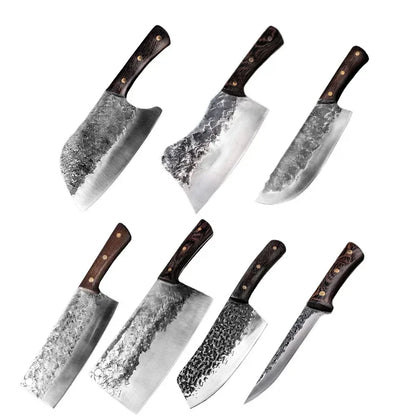 5CR15 Handmade Chopping Cleaver Butcher Knife High Carbon Steel Kitchen Chef Knife Sets Forged Blade Cooking Knives Set Cleaver