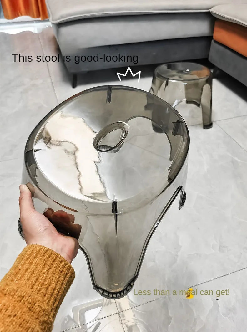 Acrylic Bathroom Shower Non-slip Stool Transparent Small Low Stool for Kids Home Living Room Bathroom Simple Modern Furniture