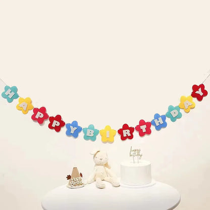 Rainbow Color Birthday Happy Party Banner Be Happy Hanging Banner Garland Daisy String Banner Wedding Banner Home Party Decor