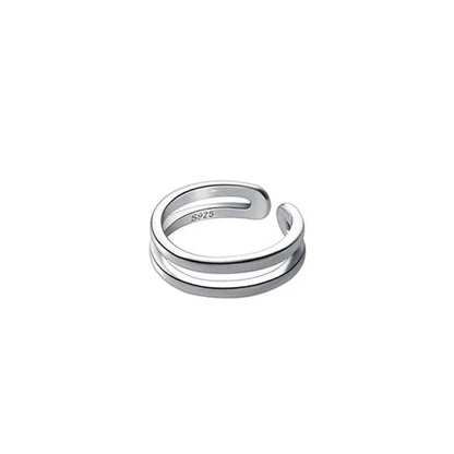Trustdavis Authentic 925 Sterling Silver Fashion Sweet Double Layer Opening Ring For Women Wedding Party Fine Jewelry DA2247