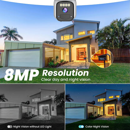8MP Solar Wifi Camera PTZ Built-in 7800mAh Battery Outdoor 4K Human Detection Dual Screen CCTV Surveillance Camera O-Kam Pro APP