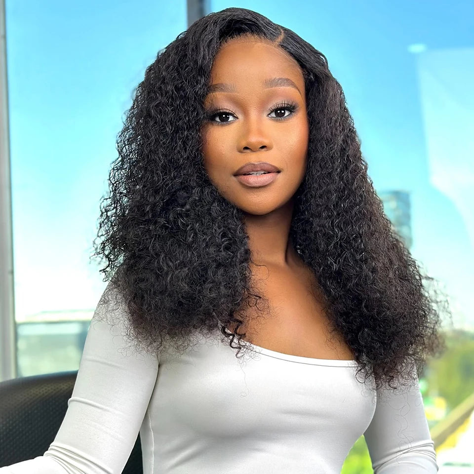 ISEE Hair Upgrade 7x5 Kinky Curly Wear And Go Glueless wigs Pre Plucked  Pre Bleached HD Lace Front Wig Pre Cut Glueless Wigs