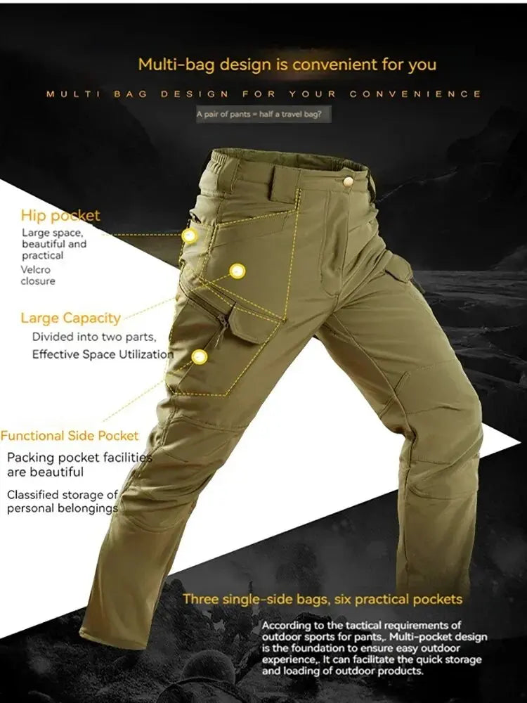 5XL 6XL Winter Waterproof Tactical Jackets Sets Men Outdoor Soft Shell Hiking Hunting Jacket Suit Fleece Cargo Pant Tracksuits