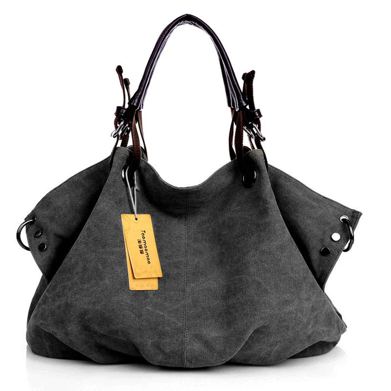 Casual Women Canvas Shoulder Bag Travel Messenger Bag Large Capacity Tote Top-handle Bag Women Crossbody Bags Sac A Mains Femme