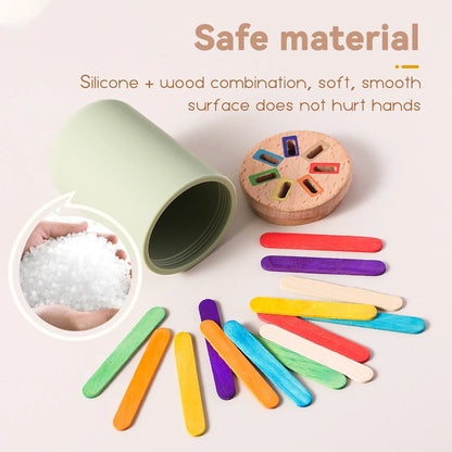 Baby Toys Montessori Silicone Educational Toys Cognitive Toys Color Matching Bucket Toddler Toys Sensor Game Baby Games 2 Years