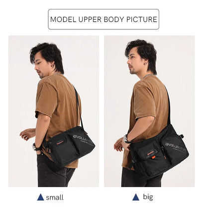 VOLUNTEER Messenger Crossbody Bags for Men Oxford Side Letter Print Fashion Light Weight Protable Versatile Shoulder Bag 1802-18