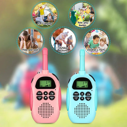 2 Pcs Walkie Talkies for Kids Toys Rechargeable Battery Walkie Talky 22 Channels 2 Way Radio 3KM Long Range for Children Gifts