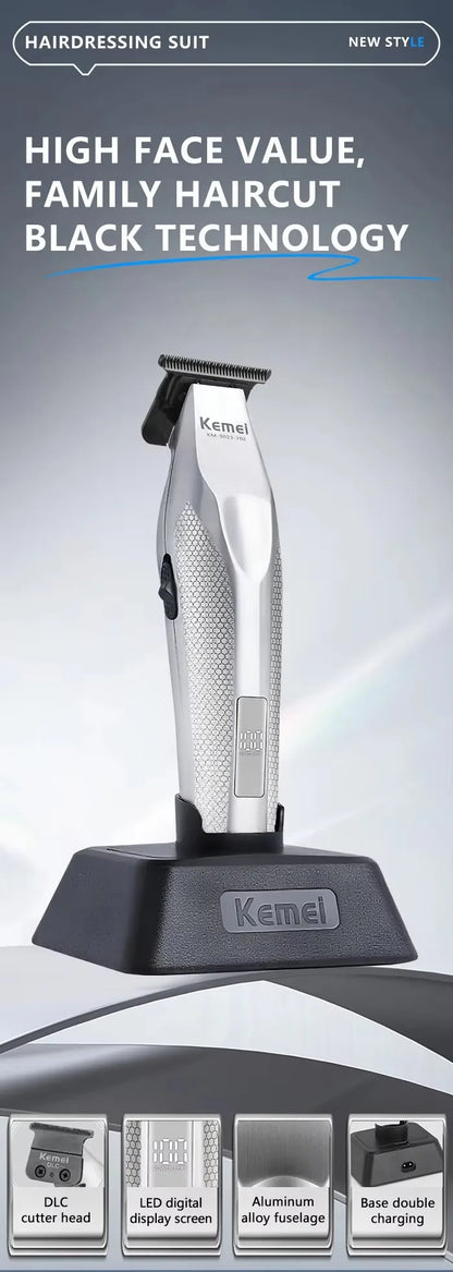 Kemei Hair Trimmer Professional Hair Clipper Electric Haircut Machine Rechargeable Hair Clipper 0 MM Trimmer for Men KM-3023-702