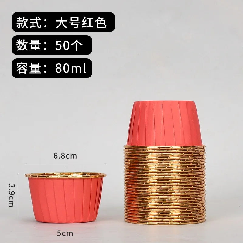 50pcs Golden Muffin Cupcake Paper Cup Oilproof Cupcake Liner Baking Cup Tray Case Wedding Party Caissettes Cupcake Wrapper Paper