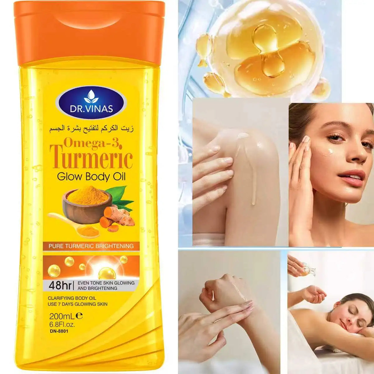200mlBody OilTurmeric Omega-3 Glow Body Oil Body Oil Skin Care Oil