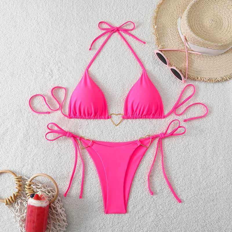 Sexy Triangle Bikini 2026 Beach Women's Swimsuit Micro Bikinis Sets Female Swimwear for Two-piece Bathing Suits Woman Beachwear