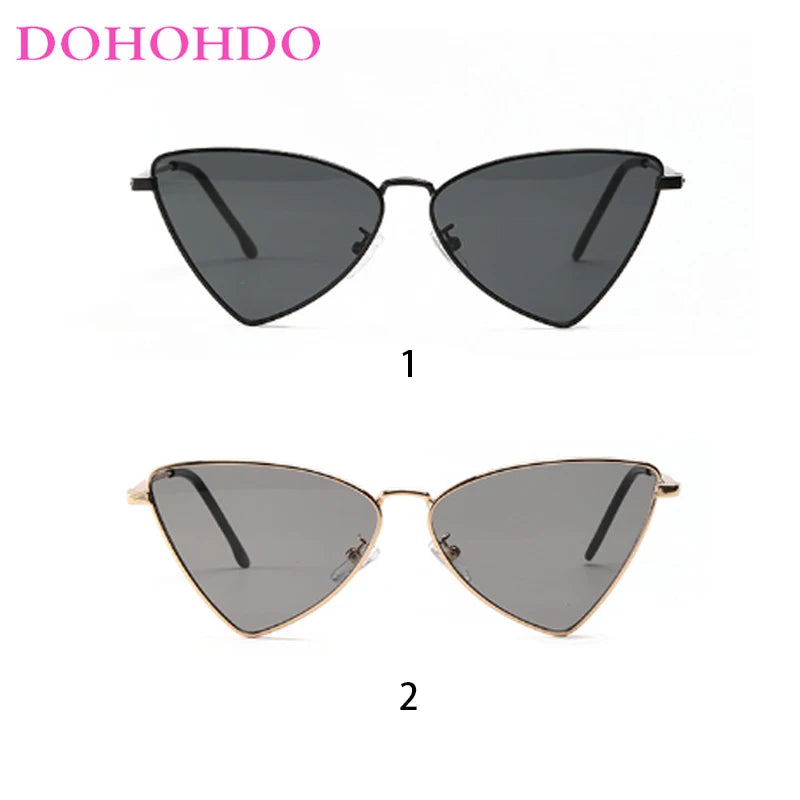 DOHOHDO Butterfly Style Triangular Metal Sunglasses For Women 2024 Luxury Brand Design Sun Glasses Men Fashion Punk Shades UV400