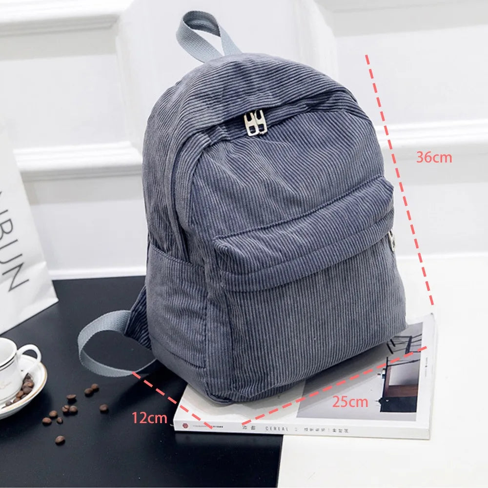 MARKROYAL Pure Color Corduroy Backpack Fashion Women School Backpack Women Backpack Teenger Girl School Bags Female Bagpack
