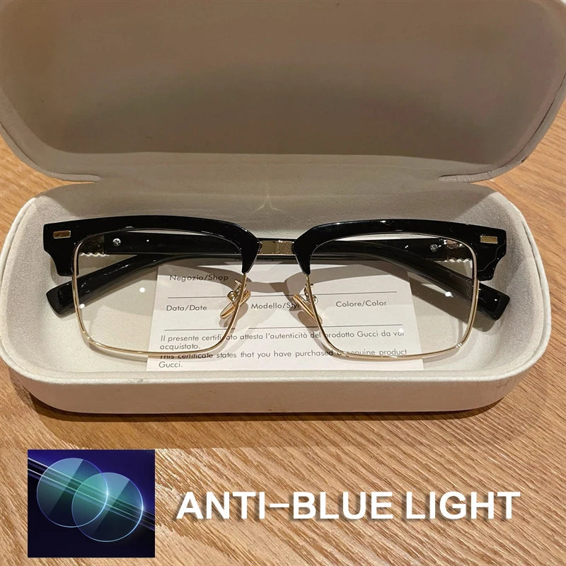 ISLINO Anti Blue Light Reading Glasses Women Square Fashion Photochromic Prescription Glasses Men Myopia Hyperopia Eyewear