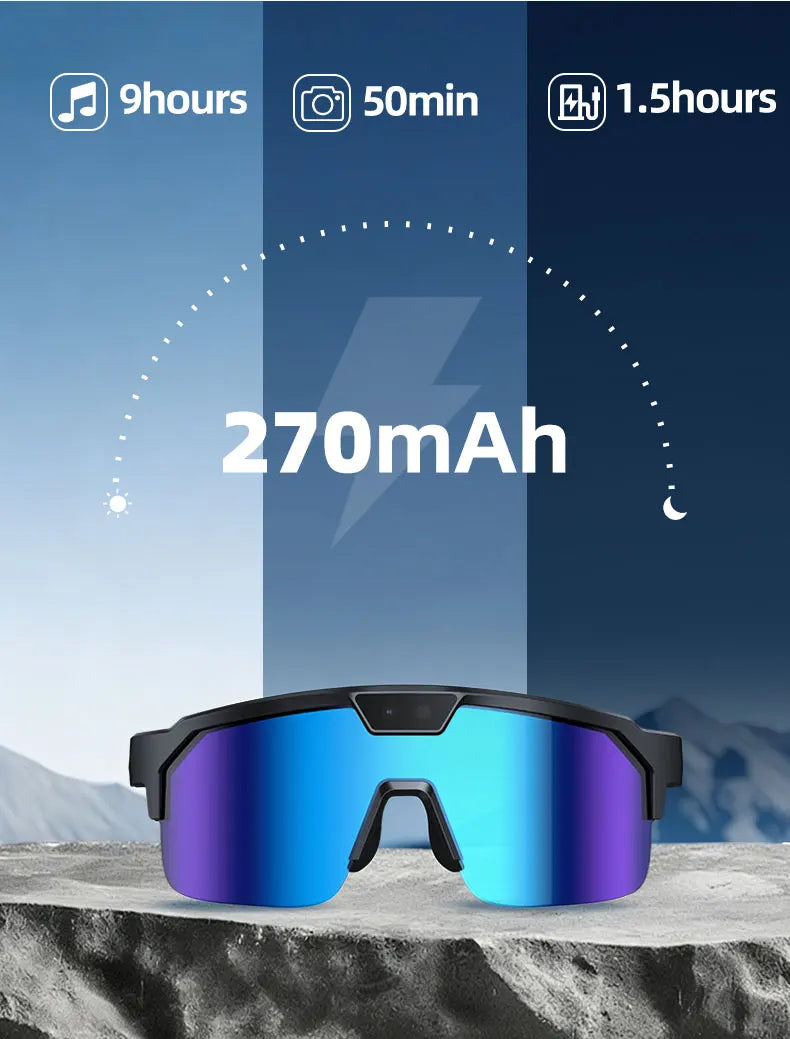 2026 New AI Smart Sports shooting&amp;recording Glasses 800W Camera HD Anti-shake Bicycle Riding Shooting Artifact Windproof Goggles