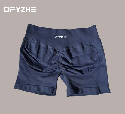 DFYZHE 4.5-inch yoga gym shorts, waist cinching and hip lifting shorts, seamless yoga shorts