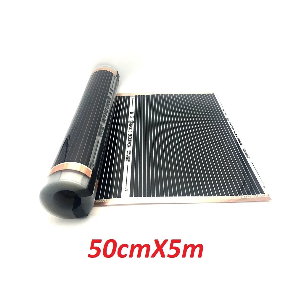 0.5~4㎡ 400w/m2 Infrared Carbon AC220V Underfloor Heating Film Low Electrical Warm Mat