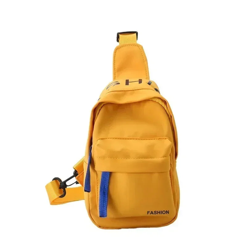 Cool kids bags for boys. Contrast color chest bag for little boys to go out Canvas messenger bag for coins