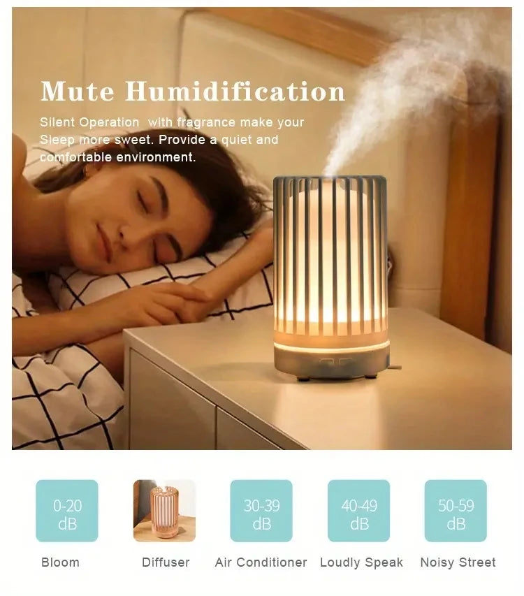 Air Humidifier Aromatherapy Machine Bird Cage Ultrasonic USB Humidifier, Essential Oil Diffuser With Colorful Night Lights