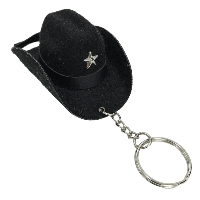 Cowboy Hat Keychain Sturdy and Fashionable Leather Cowboy Key Rings Accessory Drop Shipping