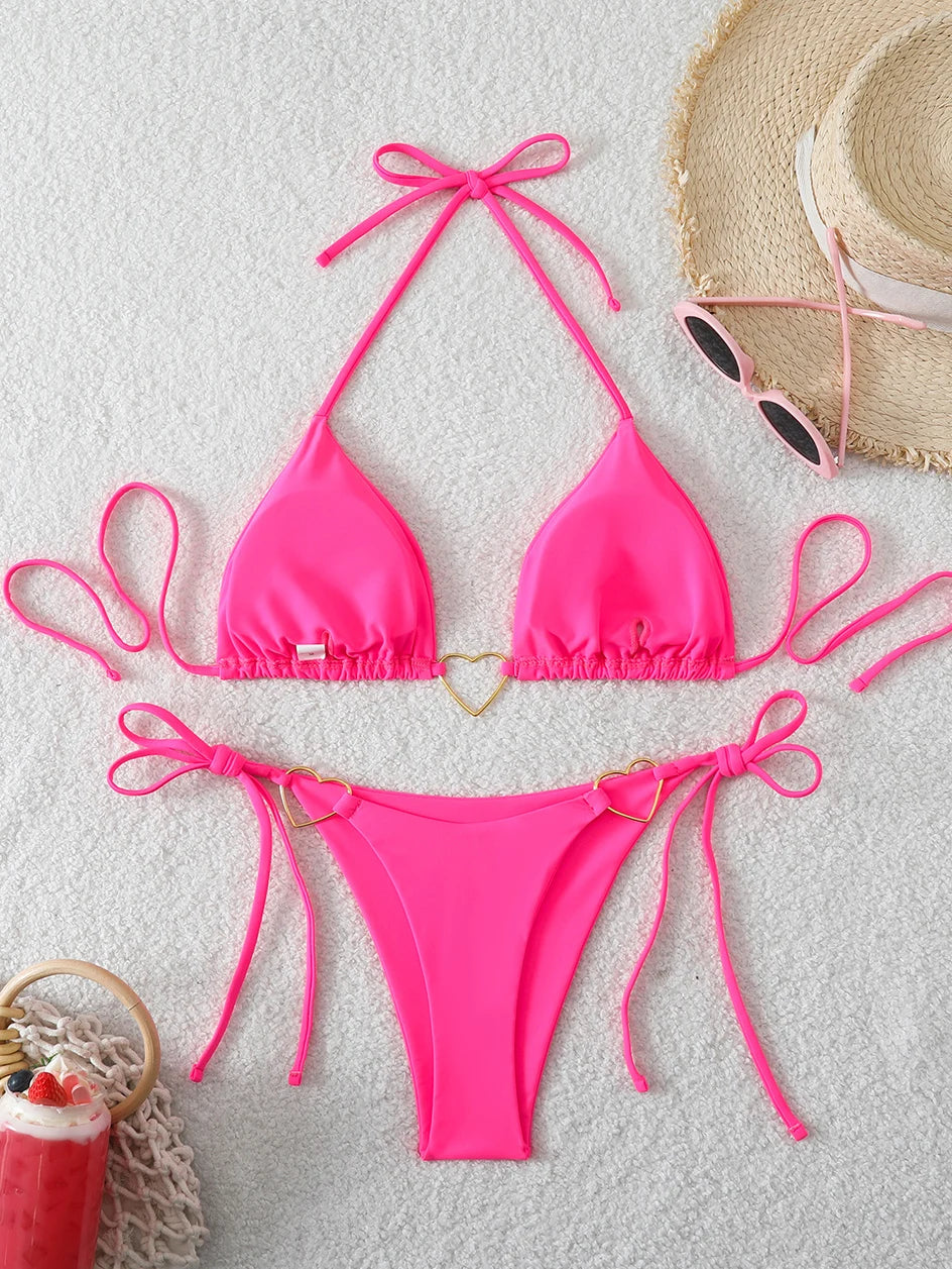 Sexy Triangle Bikini 2026 Beach Women's Swimsuit Micro Bikinis Sets Female Swimwear for Two-piece Bathing Suits Woman Beachwear