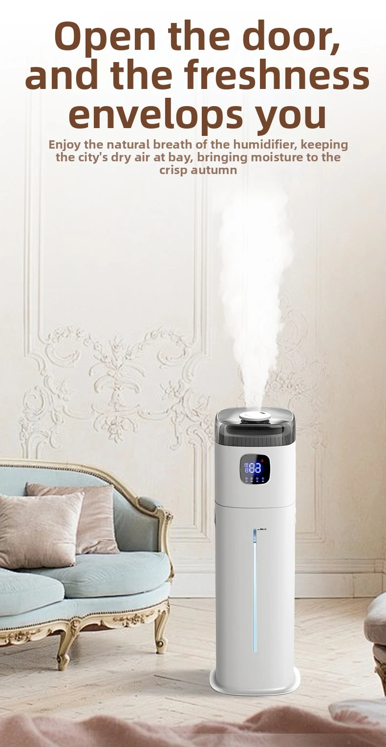 12L Intelligent Floor-Standing Humidifier Bedroom Living Room Office Three-Use Allergic Crowd Humidifier Winter Dry Skin Savior