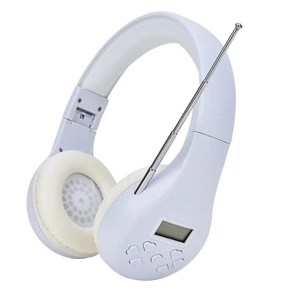 Head-mounted Headset FM Radio Headphone Stereo Headset Wireless Digital Display Headset Portable Walking Radio Receiver Earphone