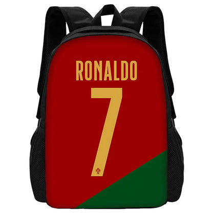 Child School Football R-RonaldoS CR7 Backpack with Lunch Bags ,Pencil Bags ,School Bags for Boys Girls Best Gift