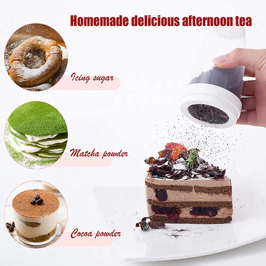 Kitchen Powder Sugar Shaker Duster for Home Baking Flour Dispensing Tool with Lid Baking Accessories