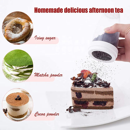 Kitchen Powder Sugar Shaker Duster for Home Baking Flour Dispensing Tool with Lid Baking Accessories
