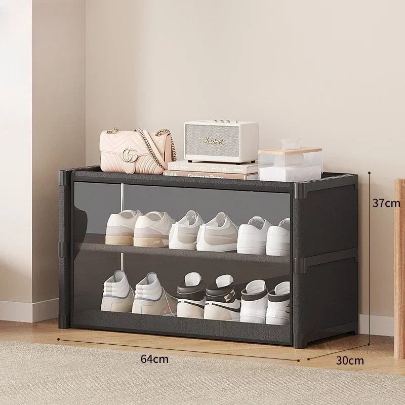 Shoe Rack Multilayer Shoe Cabinet Dustproof Transparent Design Small Spaces Spacious Storage Organizer Shelf for Shoes Storage