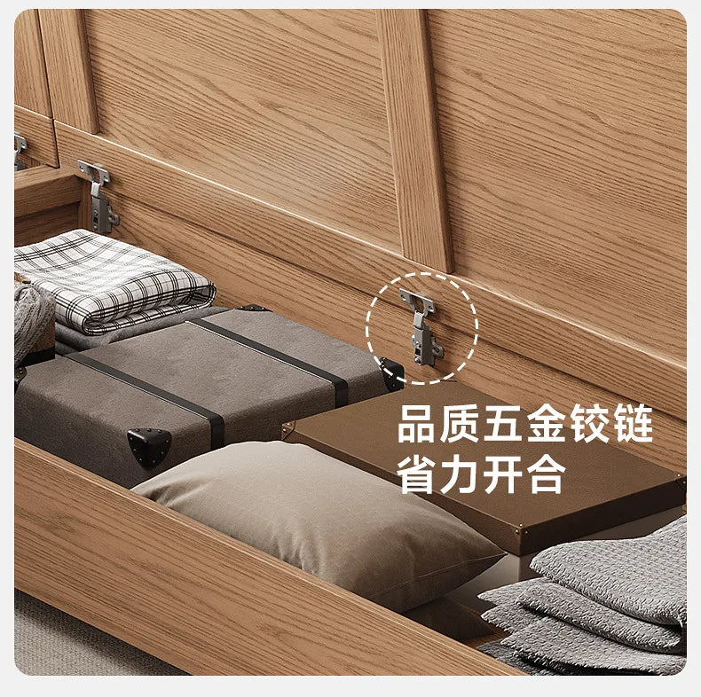 Nordic ash wood solid wood sofa combination fabric sofa modern simple large and small apartment living room