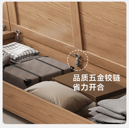 Nordic ash wood solid wood sofa combination fabric sofa modern simple large and small apartment living room