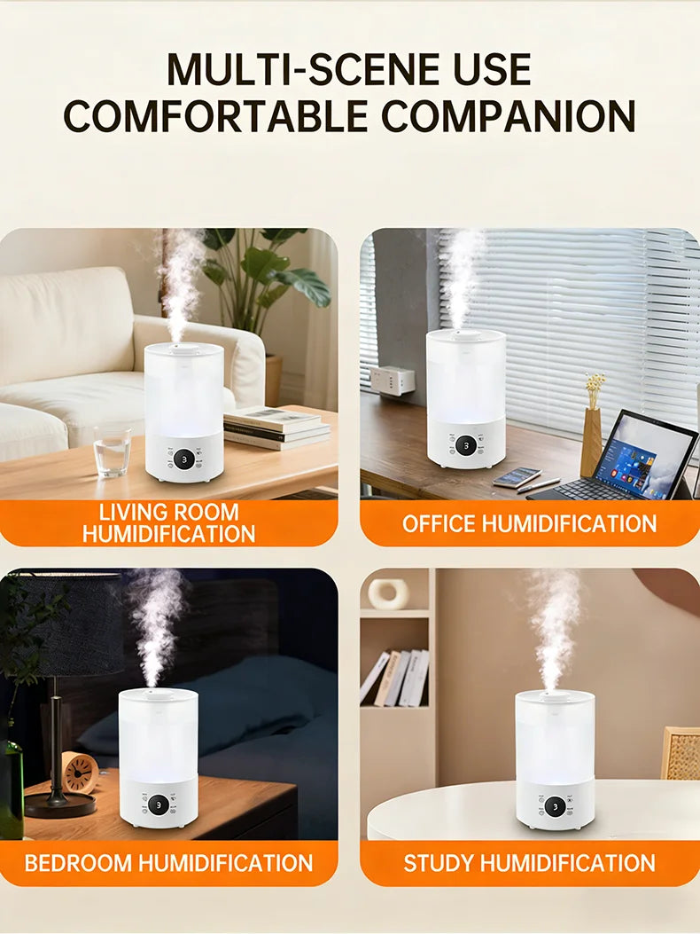 4L Large Capacity Air Humidifier with Remote Control Timer Plant Mist Aroma Diffuser for Home Office - Humidifier