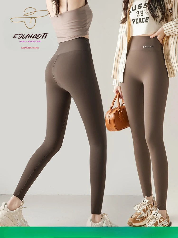 Naked Feeling Yoga Leggings Summer Thin High Waisted Hip Lifting Fitness Leggings Running Cycling Sports Pants Woman Clothing
