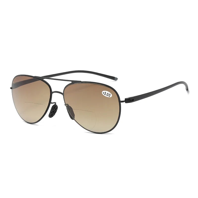 Double-light Reading Glasses Blue Light Blocking Aviator Eyeglasses Ultraviolet Resistance Women Ultra Light Fashion Eyewear