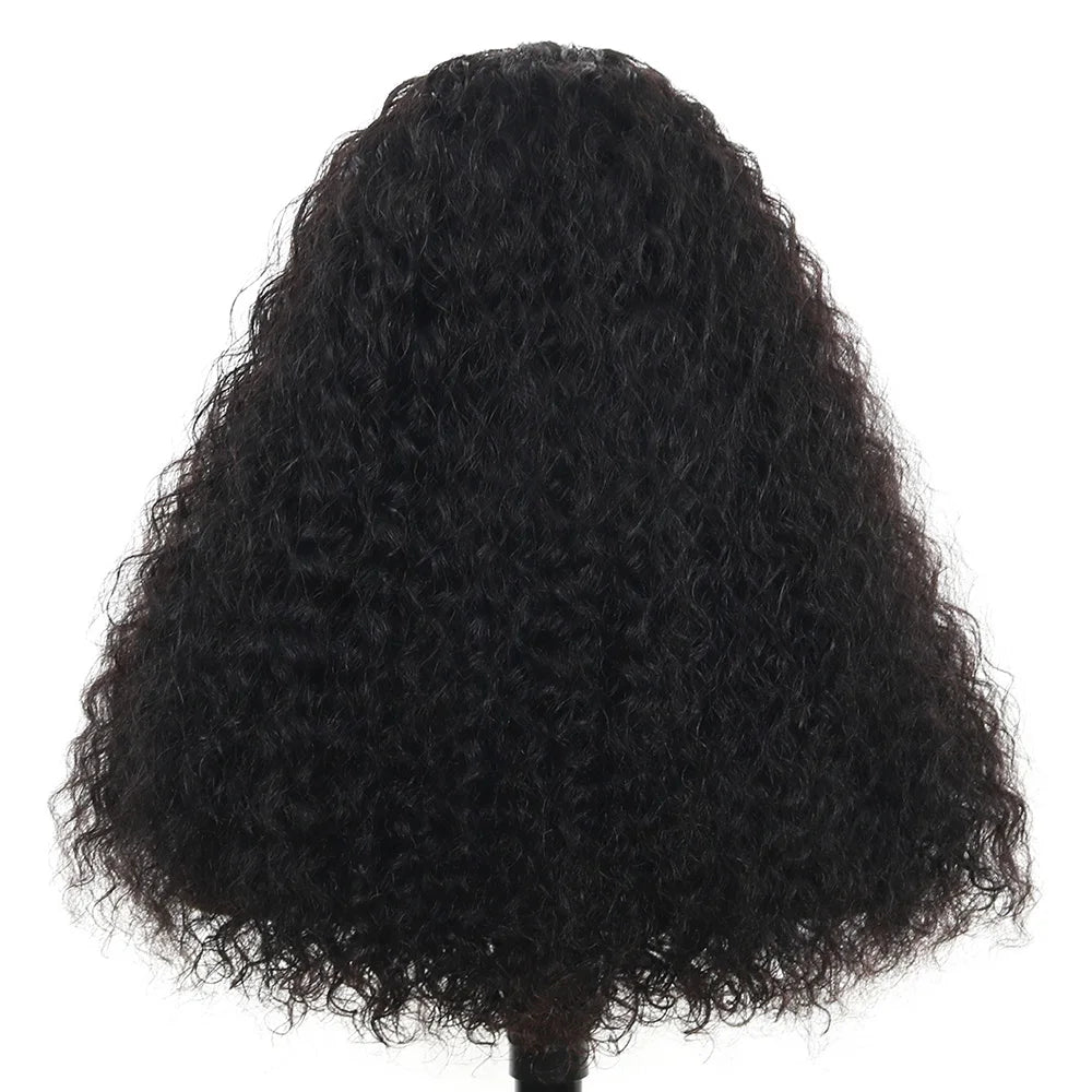 Deep Water Wave Human Hair Wig For Women Raw Indian Hair 13X4 Hd Transparent Lace Frontal Wig 16 18Inch Natural Color 250%