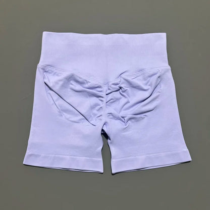 HISTELLO Women Sports Impact Shorts Seamless Low Waist Scrunch Bum Butt Lifting Stretch Gym Yoga Workout Fitness Short Leggings