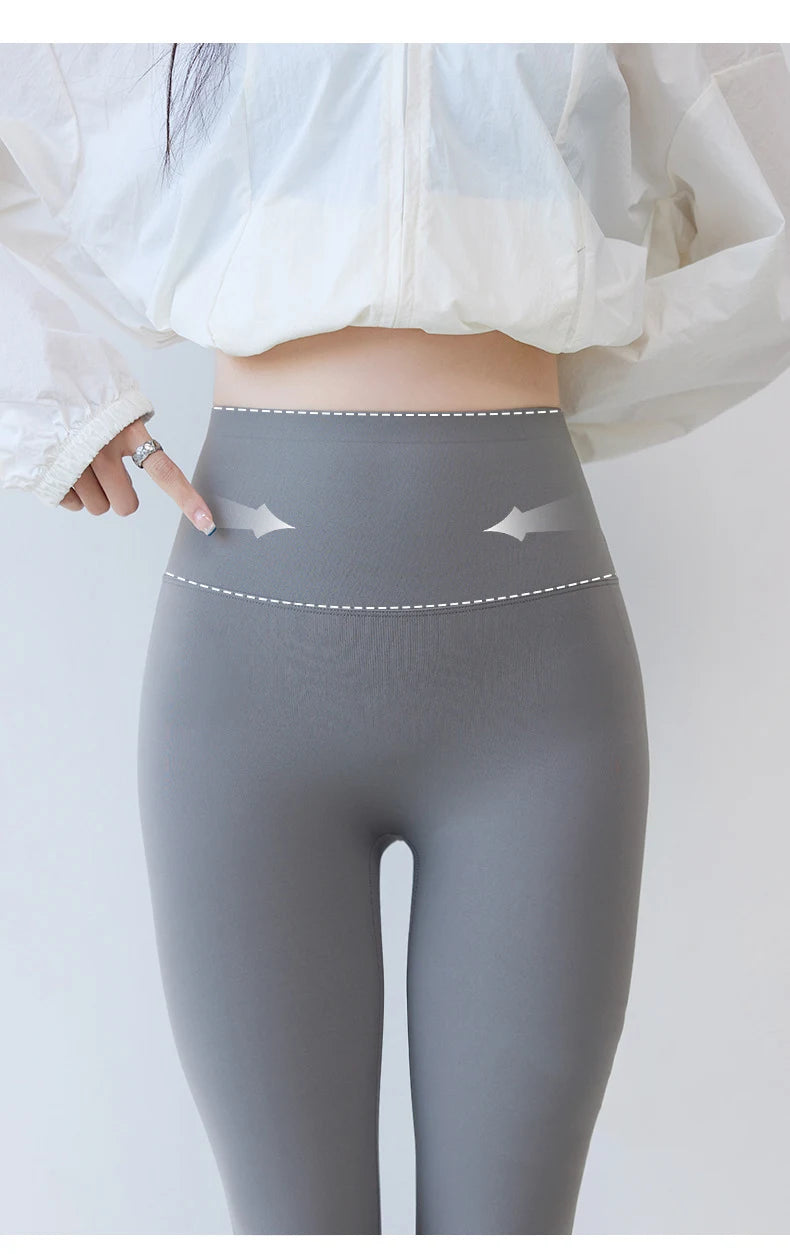 BIVIGAOS Spring New Double V 3D Curve Sharkskin Leggings Women High Waist Tight Slim Sports Fitness Push Up Leggings Yoga Pants