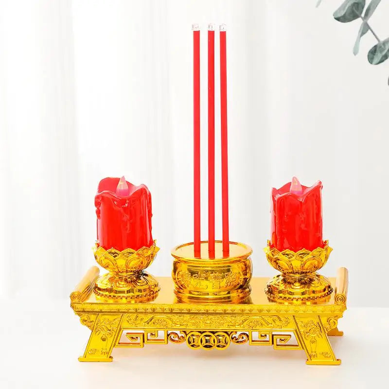 Realistic Led Prayer Candle With Smokeless Swinging Wick Simulation