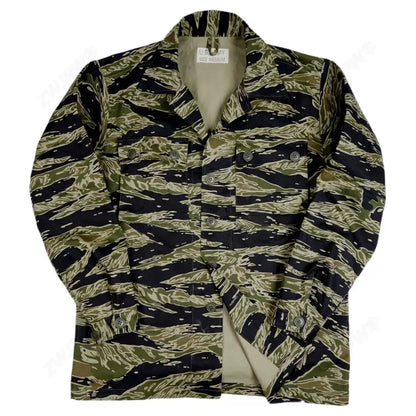 Tiger Jacket Vietnam Suit Tabby Striped Top and Pants Replica World War II Equipment Casual Training Suit WW2
