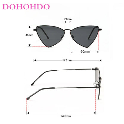 DOHOHDO Butterfly Style Triangular Metal Sunglasses For Women 2024 Luxury Brand Design Sun Glasses Men Fashion Punk Shades UV400